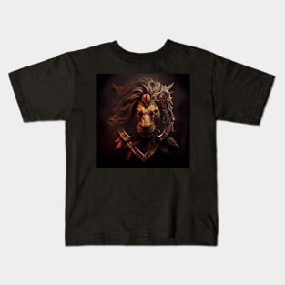 lion king warrior emblem Kids T-Shirt